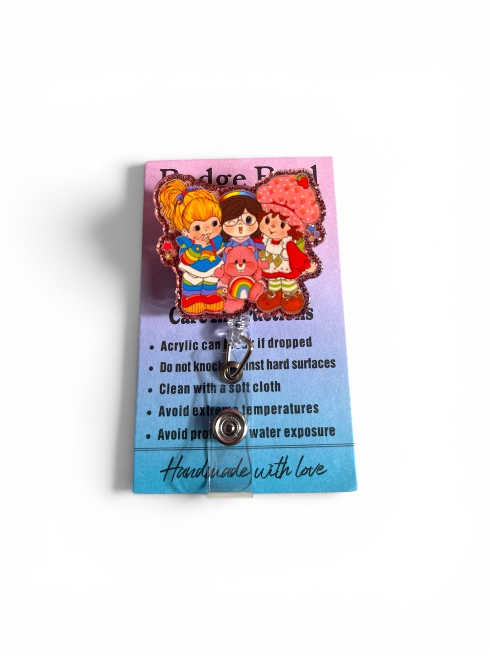 80’s Character Retractable ID Holder - Pink